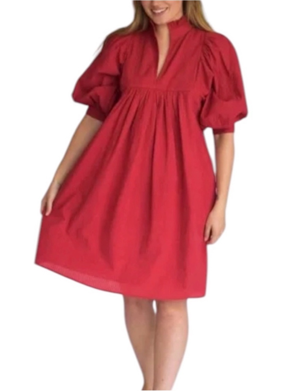 Never a Wallflower Cotton High Neck Dress in Burgundy. Size XS. Great Condition!